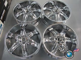 Four Dub 24" Illusions Chrome Chevy Cadillac GMC Wheels Rims 30mm 24x9 5