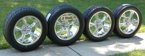 JD Wheels 17x7 17x8 Ridler 695 Polished Rims and Nitto Tires 5x4 75 Chevy Camaro