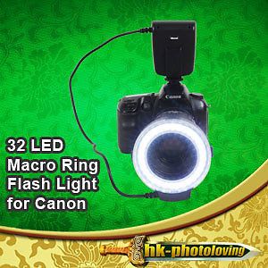 LED Macro Ring Flash Light for Canon Camera—52 55 58 62 67 72 77mm Lens Adapter