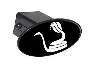 Cobra Snake White on Black Oval 2" Tow Trailer Hitch Cover Plug Insert