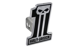Harley Davidson Number 1 Black Skull Trailer Tow Hitch Cover Plug