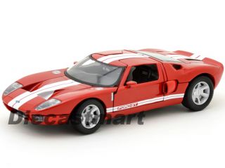 Motormax 1 24 Ford GT Concept New Diecast Model Car Red w White Stripes