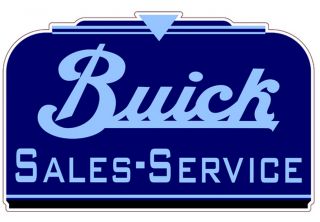 18" Buick Tin Metal Sign Vtg Old Style Garage Hot Rod Rat Sales Service Custom