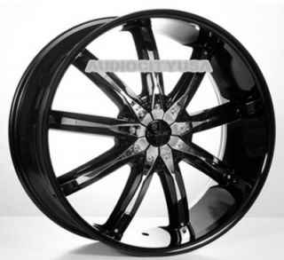22" VC29 BK Wheels and Tires Rims for Chevy Tahoe Escalade Yukon RAM Ford