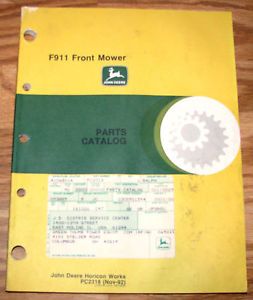 John Deere F911 Front Mower Parts Catalog Manual PC2318 JD 1992 Lawn