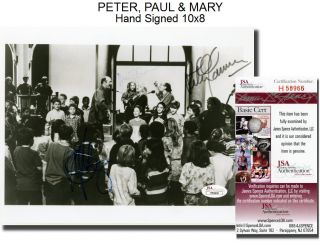 Peter Paul Mary Vintage Signed 10x8 JSA COA UACC RD289