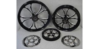 Custom Black Billet Wheels for Harley Touring Bagger