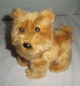 American Girl Dog Puppy Flowered Leash Brown Furry Mini Pet Stuffed Animal 5"