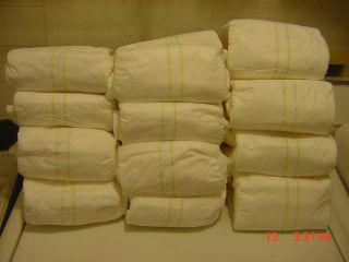 Vintage Adult Extra Large White Plastic Overnight Disposable Diapers 12