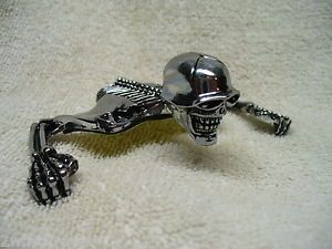 Chrome Skull Skeleton Ornament for Harley Chopper Bobber Fender Headlight Visor