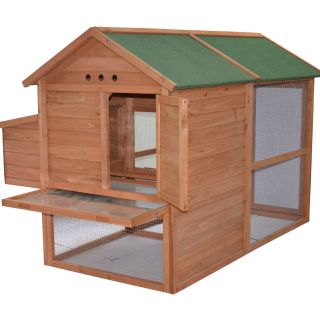 Pawhut Deluxe Chicken Coop Pet Farm House Poultry GOOSE Backyard w Run ... - 181067086 Pawhut Deluxe Chicken Coop Pet Farm House Poultry Goose 