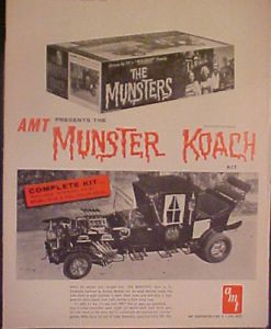 1965 Munster Koach AMT Model Car Kits TV Show Promo Toy Ad