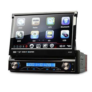 7" 1 DIN GPS Nav Car DVD Stereo Touch Player Bluetooth iPod Dual Zone WinCE BT