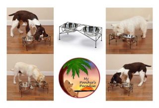 Elevated Classic Diners for Dogs Raised Metal Dog Diner with Stainless Bowls