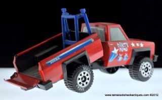 Dirty Demo Tonka 1983 Pressed Steel Red Chevy Truck Dump Box Bed Drop Tailgate