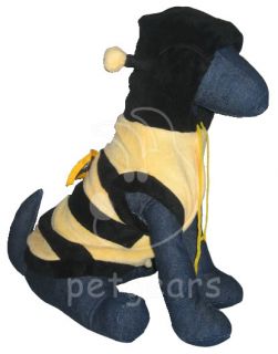Pet Dog Cat Bee Halloween Costume Black Yellow Small Apparel Size 10 12 14 18