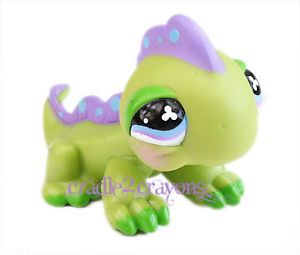 Littlest Pet Shop ♥ LPS ♥ Exclusive Green Purple Polka Dot Iguana Lizard 712