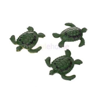 6 Cute Marine Animal Sea Turtle Model Kids Education Toy Army Green Light Green