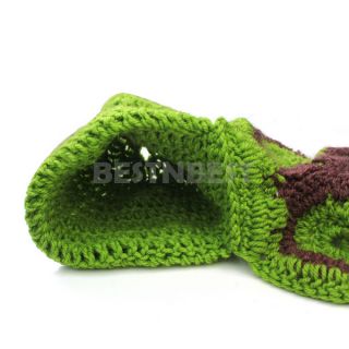 Green Brown Knit Turtle Tortoise Shells Hat Cap Newborn Baby Photography Costume