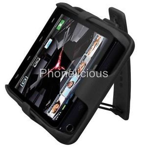 Black Holster Combo Hybrid Clip Phone Cover Case Stand Motorold Droid RAZR Maxx