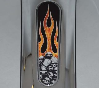Black "Skull Flame" Dash Insert Decal for 2008 2013 Harley FLHX Street Glide