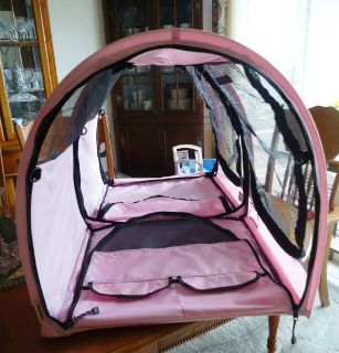 Pink Pet Shelter Cat Dog Show Portable Pop Up Double Single Tent