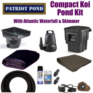 10 x 10 Compact Koi Pond Kit 1200 GPH Pump Atlantic 14" Waterfall Skimmer XSA7