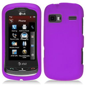Purple Rubberized Hard Case Cover for LG Rumor Reflex Xpression Phone Accessory