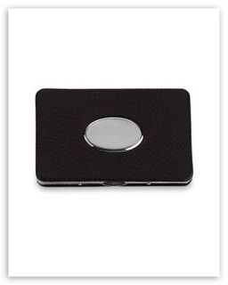 Black Leather Business Card Holder Case
