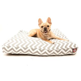 Majestic Pet Grey Zig Zag Rectangle Pet Bed Dog Bed