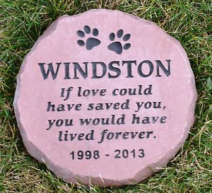 Personalized Custom Engraved Pet Memorial Grave Stone
