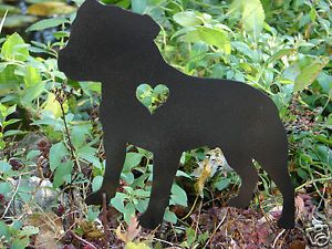 Staffordshire Bull Terrier Garden Stake Pet Memorial Metal Lawn Ornament Dog K9