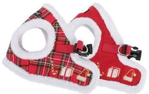 Puppia Dog Harness Santa Step in Vest Red or Plaid