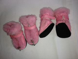 Puppy Small Dog Snow Winter Boots Shoes Pink