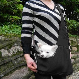 Pet Dog Cat Puppy Single Shoulder Bag Travel Carrier Tote Oxford Cloth Black L