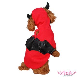 Red Black Devil Horn Bat Wings Halloween Dog Pet Costume Sweatshirt Apparel