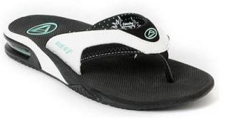 Reef Fanning Girls Womens Sandals Flip Flops Black Aqua All Sizes 6 10 1626 Bhq