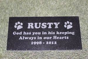 Sandblast Engraved Granite Pet Memorial Headstone Grave Marker Dog Cat Keep 6x12