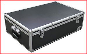 1000 CD DVD Black Aluminum Hard Case for Media Storage Holder w Hanger Sleeves