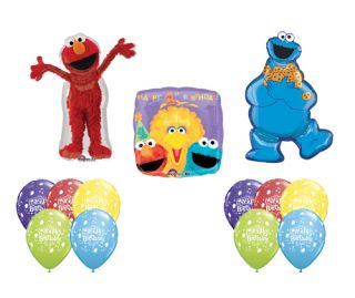 Cookie Monster Elmo Sesame Street Big Bird First 1st Birthday Party Balloon Set