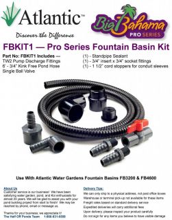 FBKIT1 Atlantic Water Gardens Pro Series Fountain Basin Kit