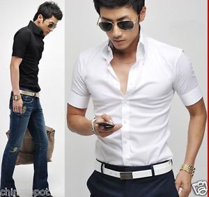 2013 New Summer Men's Fashion Casual Slim Fit Stylish Cotton Short Sleeve Shirt
