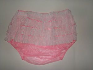 New Soft Adult Baby PVC Frilly Pull on Plastic Pants P003 5