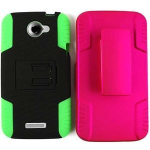 Cell Phone Cover Case Accessory for HTC One x Lime Green Pink