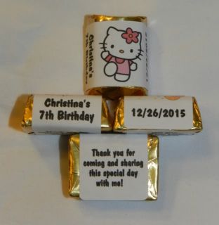 30 Personalized Hello Kitty Party Favor Candy Wrappers Hershey's Nugget Labels