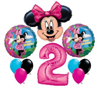Minnie Mouse 2 2nd Second Happy Birthday Balloon Party Set Mylar Latex Disney