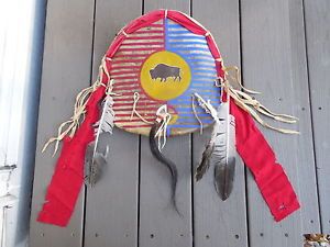 Native American LAKOTA Sioux Indian Rawhide Buffalo Shield by Michael Ziegler