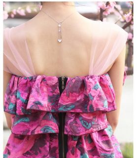 Runway Rose Pink Ruffle Floral Tiered Party Dress