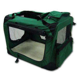 Soft Sided Pet Carrier Playpen Bed House Dog Travel Portable Crate Green Pen