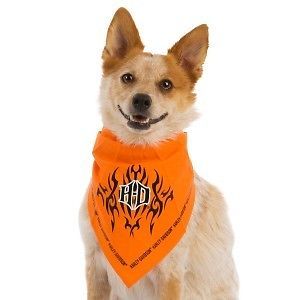 Harley Davidson Orange Dog Puppy Bandana Small